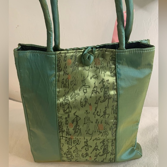 I Frogee Handbags - Japanese Kimono HandBag, Silk Purse Womens Brand New Geisha Green Tote